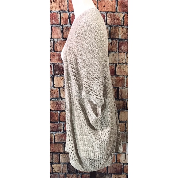 Eileen Fisher Open Front Crochet Cardigan Sweater - Picture 5 of 6